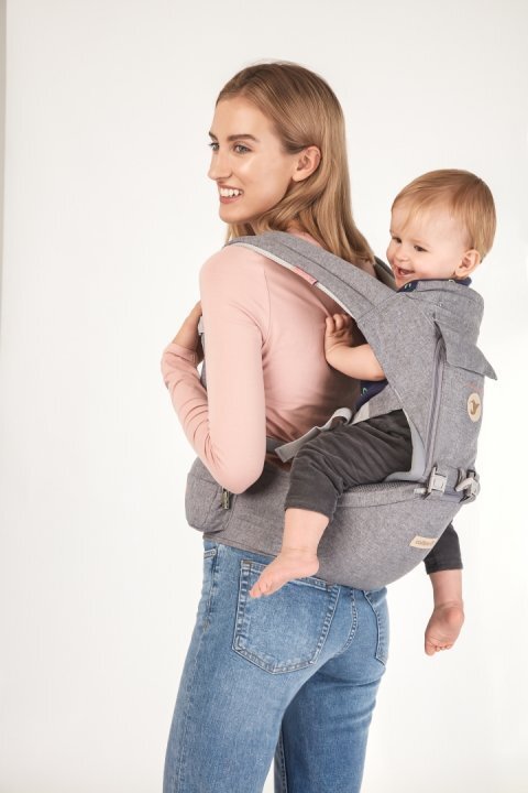 Colibro Marsupiu ergonomic 6 in 1 Honey cu scaun detasabil Curelele late si confortabile Baza ergonomica rigida Curele late si ajustabile Dove