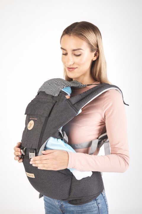 Colibro Marsupiu ergonomic 6 in 1 Honey cu scaun detasabil Curelele late si confortabile Baza ergonomica rigida Curele late si ajustabile Onyx