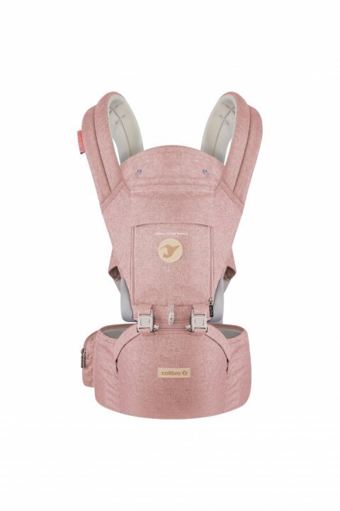 Colibro Marsupiu ergonomic 6 in 1 Honey cu scaun detasabil Curelele late si confortabile Baza ergonomica rigida Curele late si ajustabile Sweet pink