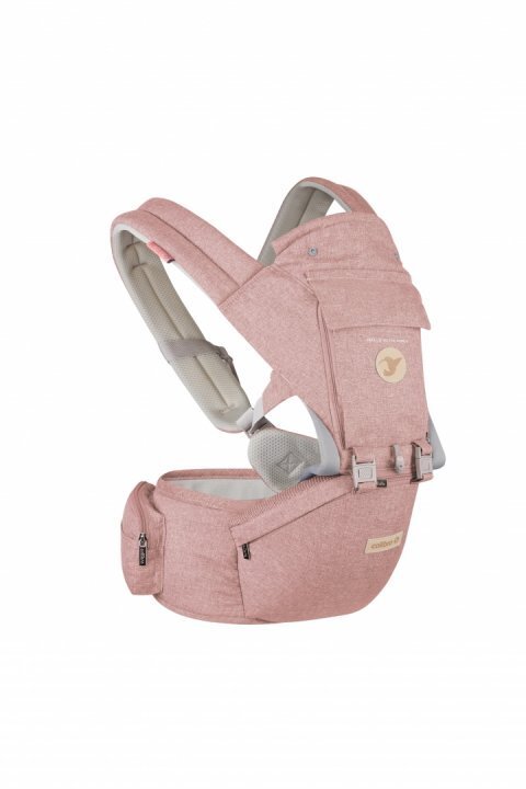 Colibro Marsupiu ergonomic 6 in 1 Honey cu scaun detasabil Curelele late si confortabile Baza ergonomica rigida Curele late si ajustabile Sweet pink