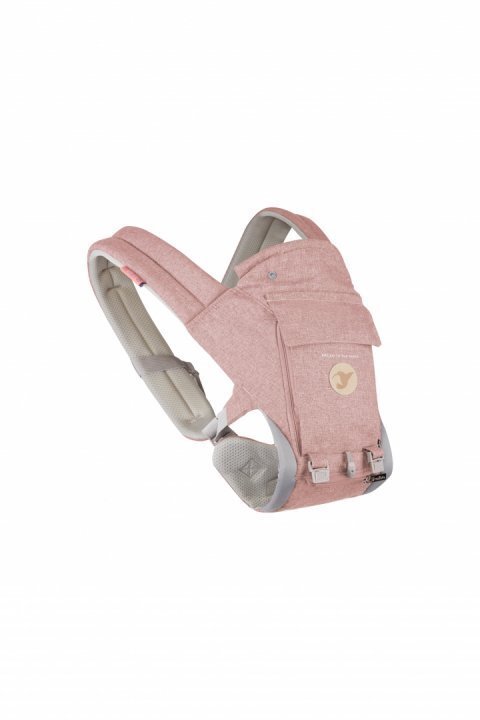 Colibro Marsupiu ergonomic 6 in 1 Honey cu scaun detasabil Curelele late si confortabile Baza ergonomica rigida Curele late si ajustabile Sweet pink