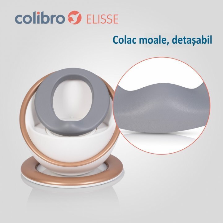 Colibro Olita pentru copii Elisse Premium prevazuta cu spatar capac si baza aderenta sezut moale vas interior detasabil Copper