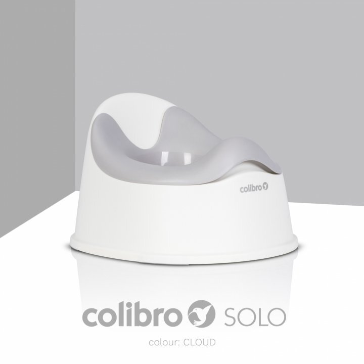 Colibro Olita pentru copii Solo cu vas colector detasabil forma ergonomica picioare stabilizatoare din cauciuc Cloud Grey