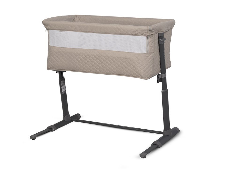 Colibro Patut Co-Sleeper 2 in 1 pentru copii BySide Bassinet cu saltea inclusa inaltime reglabila pe 9 nivele si unghi de inclinare de 30 de grade sistem automat de retractare picioare dimensiune 93 x 58 cm Taupe