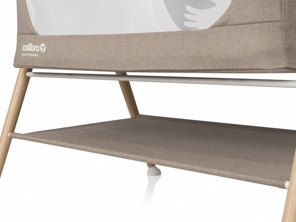 Colibro Patut nou nascut Pino Natural 90x53 cm cu saltea si protectie contra insectelor picioare de lemn