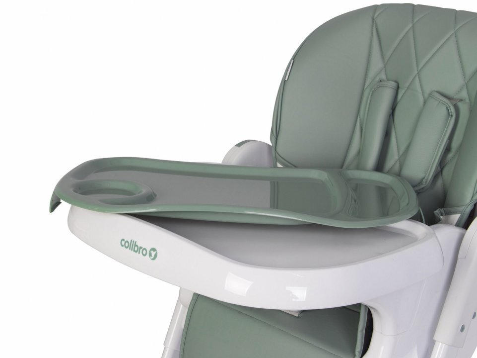 Colibro Scaun de masa multifunctional 2 in 1 pliabil reglabil pe inaltime cu Centura de siguranta si 2 tavite de servire Noto Agava