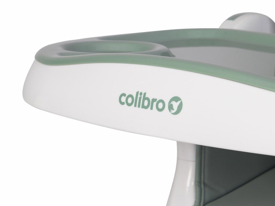 Colibro Scaun de masa multifunctional 2 in 1 pliabil reglabil pe inaltime cu Centura de siguranta si 2 tavite de servire Noto Agava
