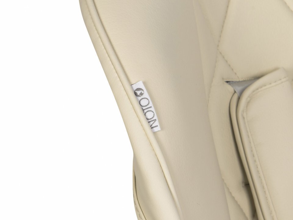 Colibro Scaun de masa multifunctional 2 in 1 pliabil reglabil pe inaltime cu Centura de siguranta si 2 tavite de servire Noto Almond