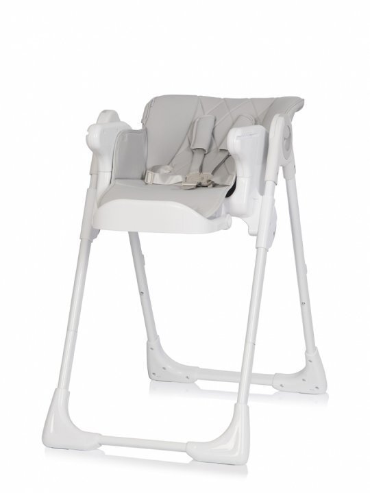 Colibro Scaun de masa multifunctional 2 in 1 pliabil reglabil pe inaltime cu Centura de siguranta si 2 tavite de servire Noto Dove