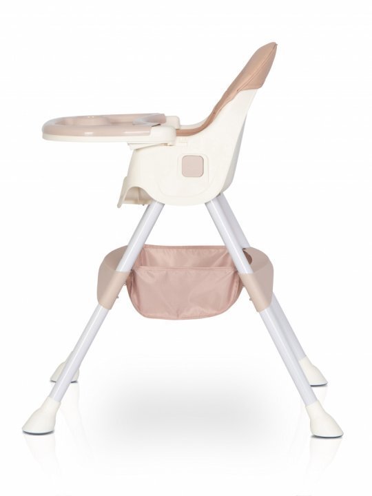 Colibro Scaun de masa multifunctional 4 in 1 Pliabil cu Cos de depozitare cu ham de siguranta Tavita dubla detasabila 70 x 56 x 92 cm greutate 3.8 kg Picolo Crystal Pink