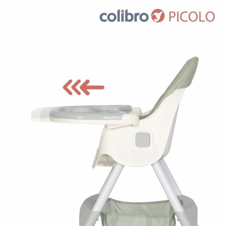 Colibro Scaun de masa multifunctional 4 in 1 Pliabil cu Cos de depozitare cu ham de siguranta Tavita dubla detasabila 70 x 56 x 92 cm greutate 3.8 kg Picolo Dove