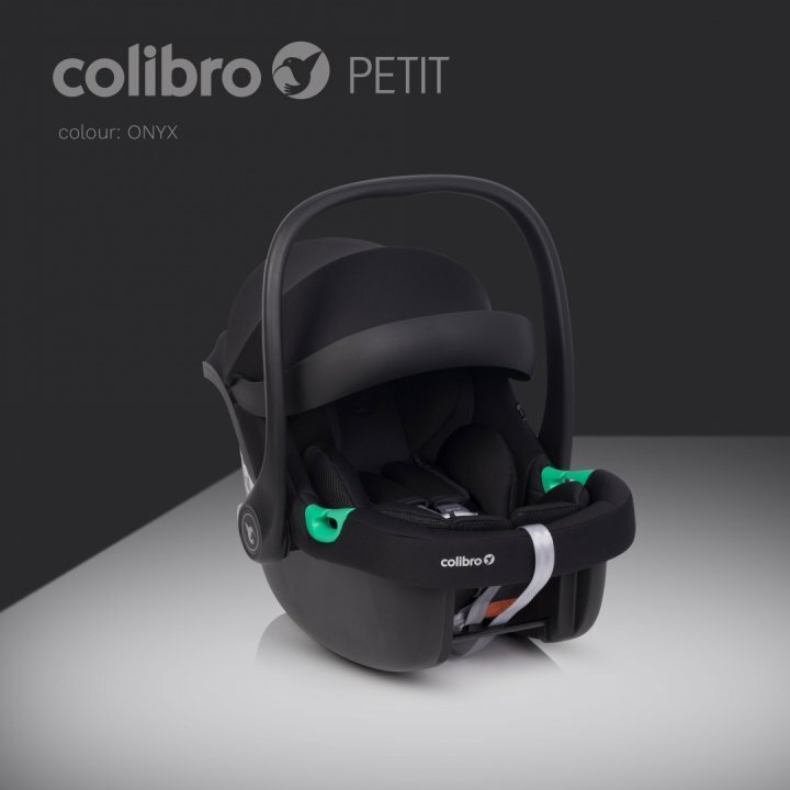 Colibro Scoica auto Petit i-Size omologata R129 cu tetiera reglabila copertina ajustabila maner de transport ajustabil pentru copii intre 40-87 cm sau 0-13 kg Onyx