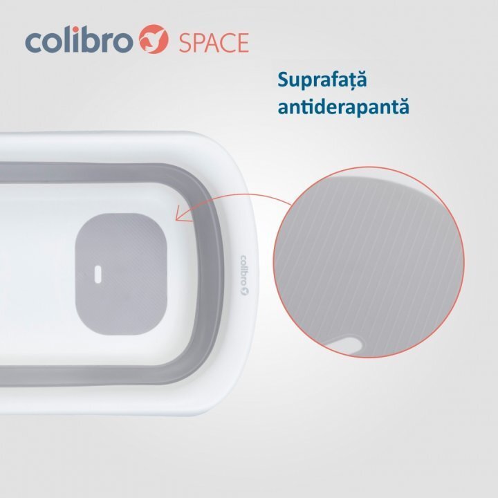 Colibro Set cadita pliabila pentru copii Space cu pernuta si termometru integrat dimensiune 84 x 48 cm capacitate 40L Sweet Pink
