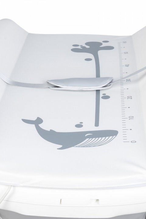 Colibro Set de baie 2 in 1 cu Masuta de infasat si Cadita de baie Flip cu termometru inaltime reglabila doua roti cu frane dimensiune 105 x 84 x 58 cm