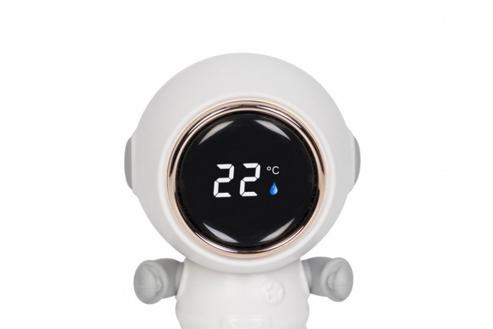Colibro Termometru 3 in 1 pentru baie camera si jucarie cu display LED model Cosmonaut cu brate mobile dimensiune 5.5 x 7 cm