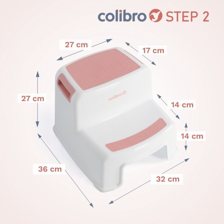 Colibro Treapta dubla multifunctionala Step Two cu suprafata si baza antialunecare 6 x 32 x 27 cm Crystal