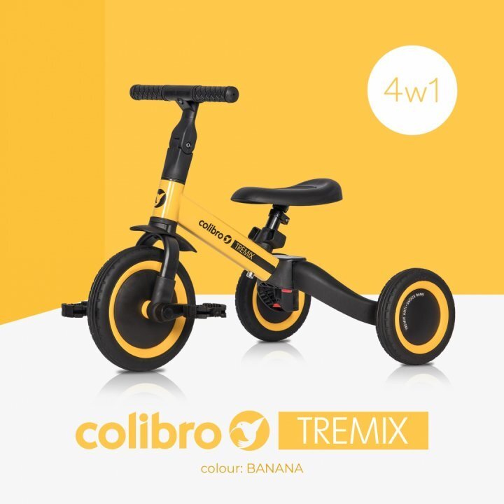 Colibro Tricicleta pentru copii Tremix banana Ride On transformabila 4 in 1 cu scaun reglabil roti din cauciuc pana la 25 kg