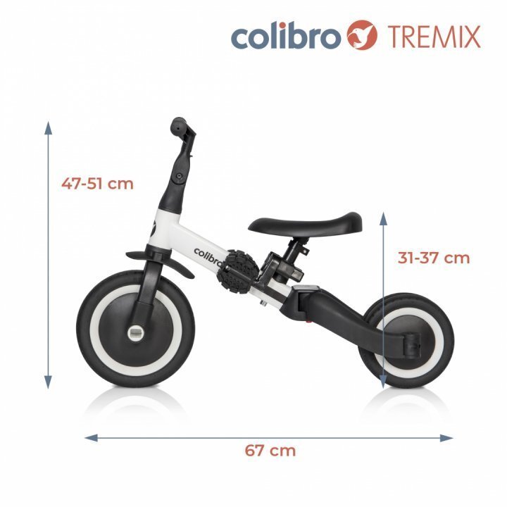 Colibro Tricicleta pentru copii Tremix banana Ride On transformabila 4 in 1 cu scaun reglabil roti din cauciuc pana la 25 kg