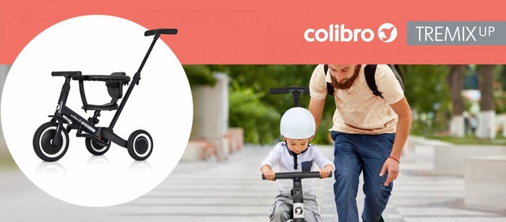 Colibro Tricicleta pentru copii Tremix Up Magnetic Ride On transformabila 5 in 1 cu maner de ghidaj scaun reglabil pe inaltime maner detasabil
