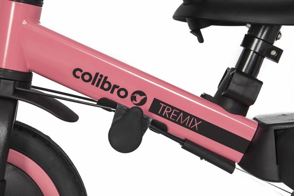 Colibro Tricicleta pentru copii Tremix Up Rose Ride On 5 in 1 transformabila cu maner scaun reglabil pe inaltime maner detasabil