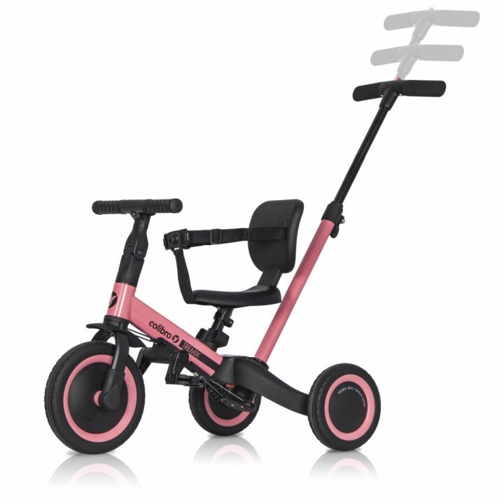 Colibro Tricicleta pentru copii Tremix Up Rose Ride On 5 in 1 transformabila cu maner scaun reglabil pe inaltime maner detasabil