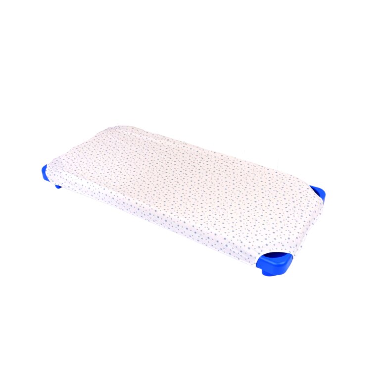 Confort Family Cearsaf patut gradinita si cresa stivuibil bumbac model stelute mici bleu