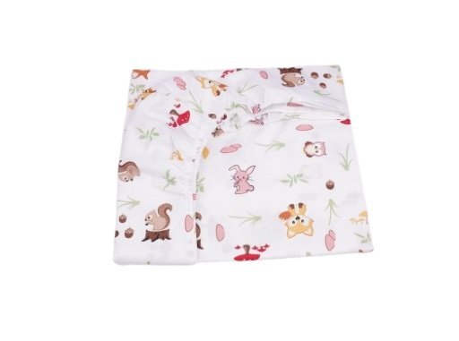 Confort Family Lenjerie 5 piese patut 120x60 cm bumbac model animalute si ciuperci