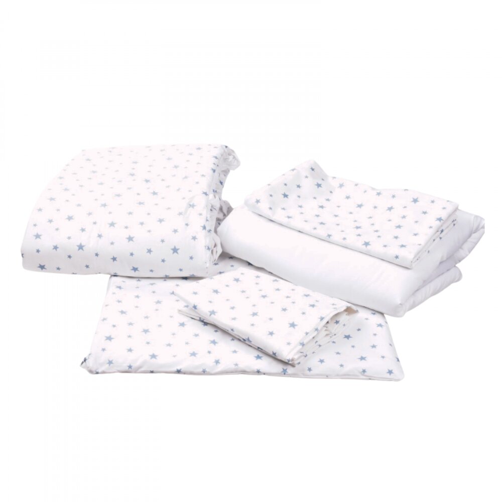 Confort Family Lenjerie 6 piese model Stelute bleu patut 120x60 cm