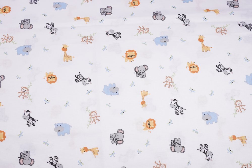 Confort Family Lenjerie 6 piese patut 120x60 cm bumbac model animalute safari