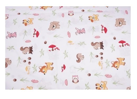 Confort Family Lenjerie 6 piese patut 120x60 cm bumbac model animalute si ciuperci