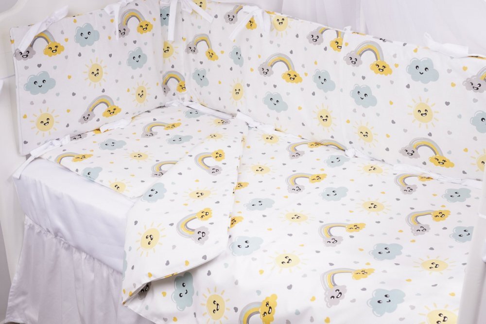 Confort Family Lenjerie 6 piese patut 120x60 cm bumbac model curcubee si norisori