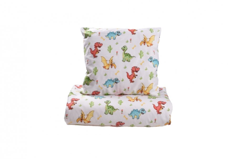 Confort Family Lenjerie 6 piese patut 120x60 cm bumbac model Dinozauri