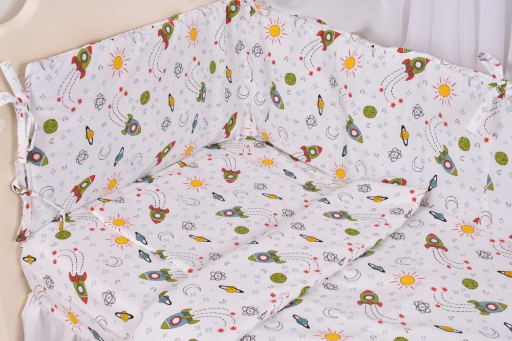 Confort Family Lenjerie 6 piese patut 120x60 cm bumbac model Rachete