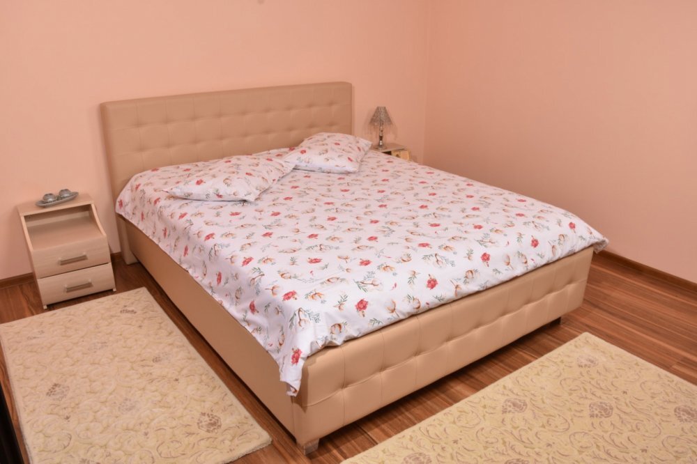 Confort Family Lenjerie din bumbac pentru pat dublu model flori de bumbac