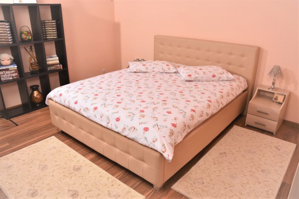 Confort Family Lenjerie din bumbac pentru pat dublu model flori de bumbac