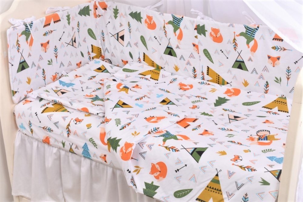 Confort Family Lenjerie patut cu 3 piese 120x60 cm din bumbac model Animalute