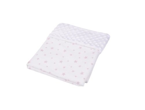 Confort Family Paturica din bumbac model stelute si plus minky alb 80x80 cm