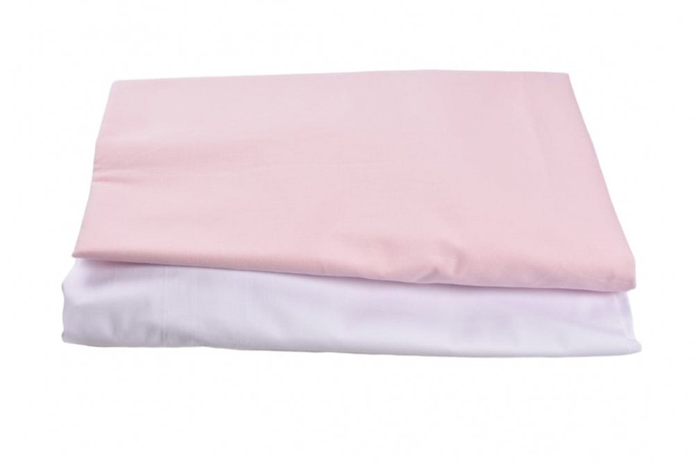 Confort Family Set 2 cearsafuri patut 90x50 cm bumbac alb roz