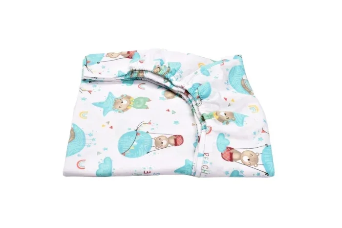 Confort Family Set 2 cearsafuri pentru patut 120x60 cm din bumbac Bleu ursuleti in balon