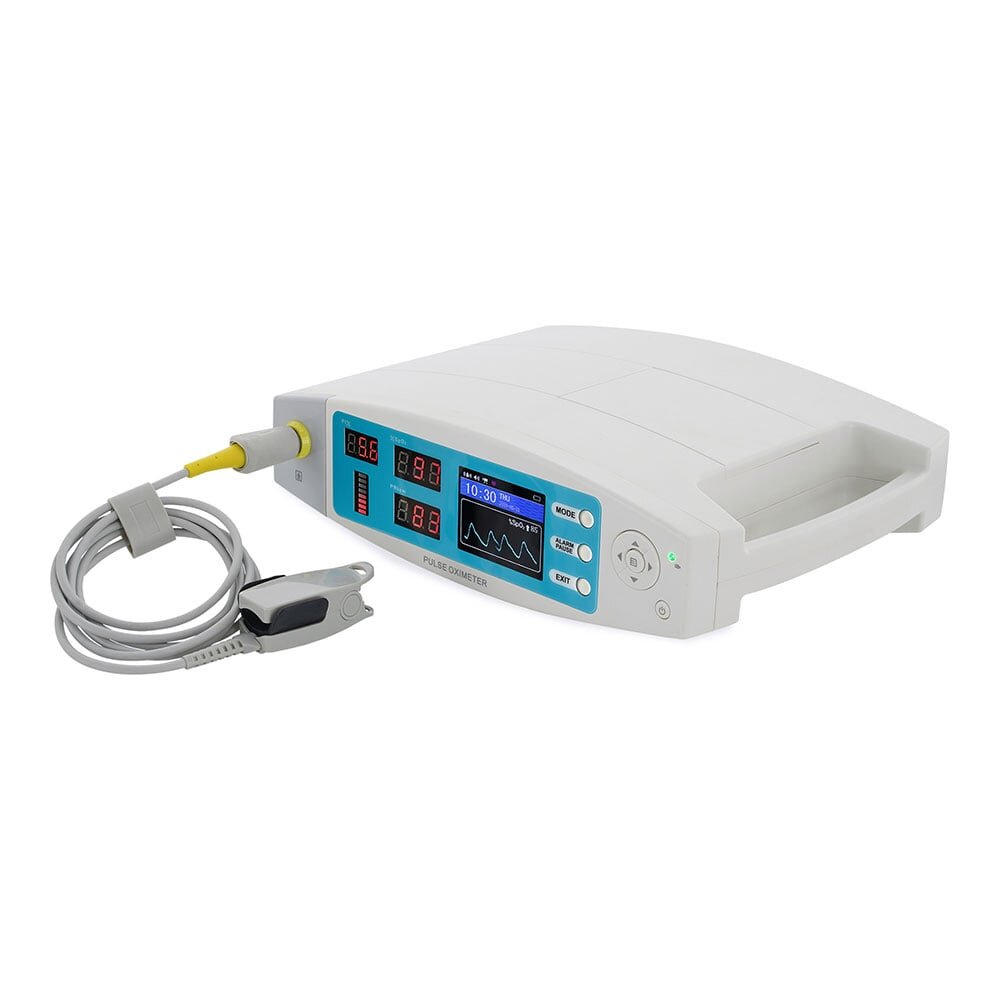 Contec Pulsoximetru profesional CMS70A senzor adulti masoara saturatia de oxigen si rata pulsului functie alarma si ceas soft PC