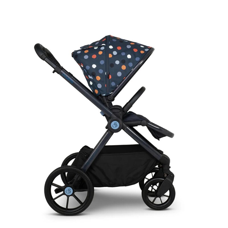 COSATTO Carucior pentru copii Giggle 4 Spot On 3 in 1 cu sezut reversibil sasiu din aluminiu suspensie bara detasabila maner telescopic greutate admisa 25 kg