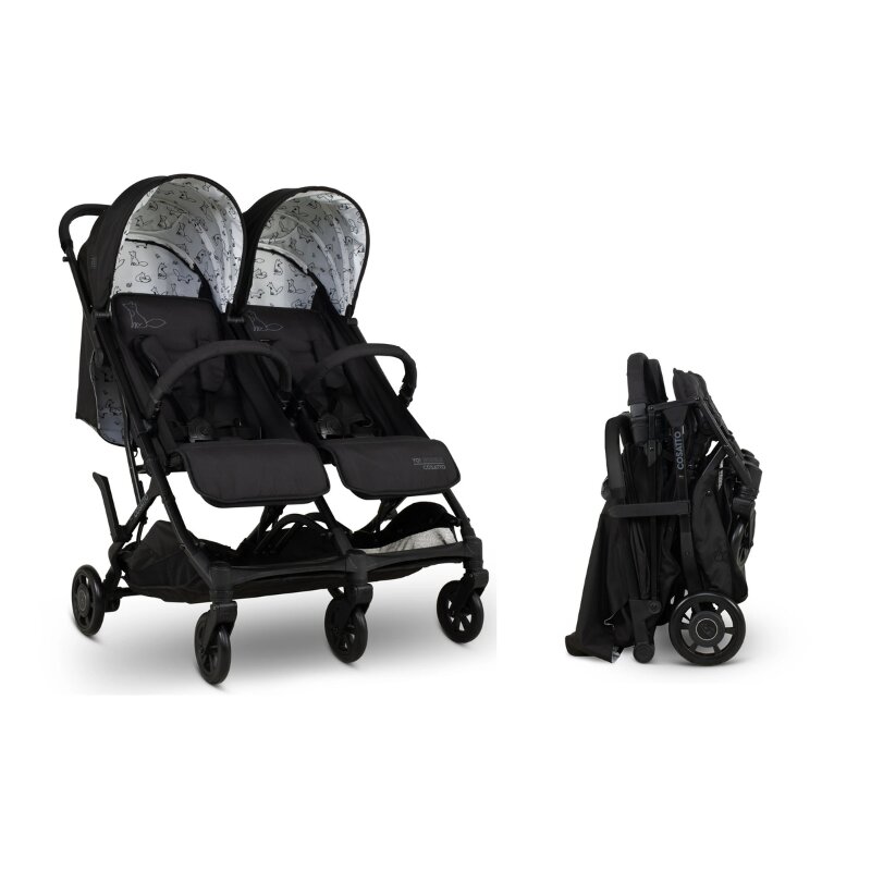 COSATTO Carucior pentru gemeni Yo Double Foxed 0-22 kg cu husa de ploaie