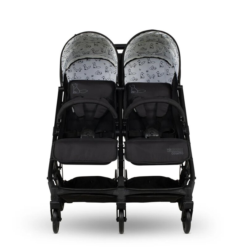 COSATTO Carucior pentru gemeni Yo Double Foxed 0-22 kg cu husa de ploaie
