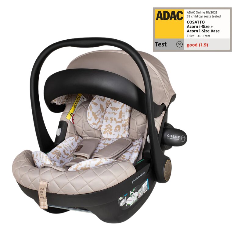 COSATTO Scaun auto Acorn 2 Whisper I-Size Certificare ADAC Insertii moi Husa detasabila Copertina reglabila