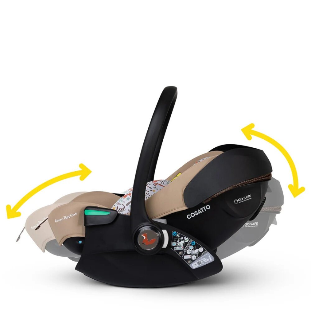 COSATTO Scaun auto Acorn Recline Foxford Hall cu baza isofix rotativa insertii moi husa detasabila copertina reglabila