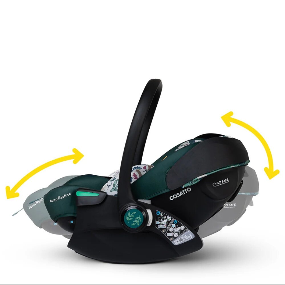 COSATTO Scaun auto Acorn Recline Masquerade cu baza isofix rotativa insertii moi husa detasabila copertina reglabila