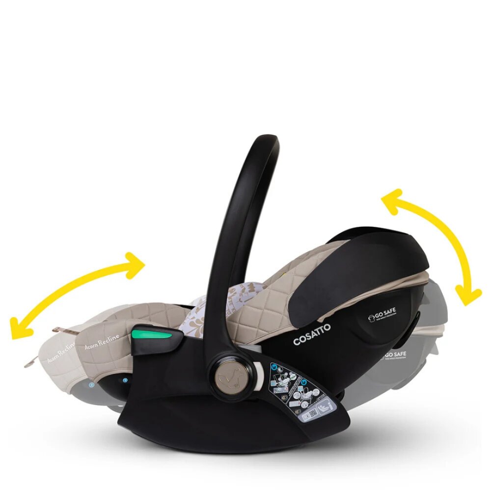 COSATTO Scaun auto Acorn Recline Whisper cu baza isofix rotativa insertii moi husa detasabila copertina reglabila
