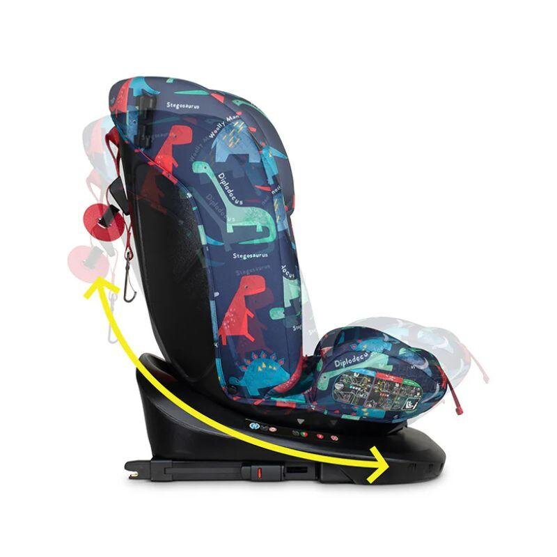 COSATTO Scaun auto Get Set Gro D Is For Dino I-Size Rotativ 360 Spatar si Tetiera reglabile Husa detasabila Isofix TopTether 40-150 cm
