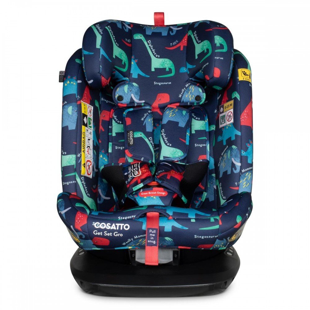 COSATTO Scaun auto Get Set Gro D Is For Dino I-Size Rotativ 360 Spatar si Tetiera reglabile Husa detasabila Isofix TopTether 40-150 cm