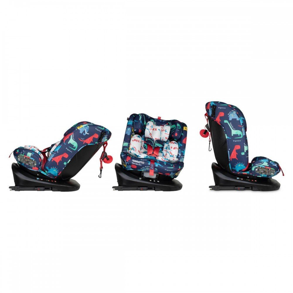 COSATTO Scaun auto Get Set Gro D Is For Dino I-Size Rotativ 360 Spatar si Tetiera reglabile Husa detasabila Isofix TopTether 40-150 cm